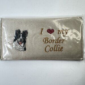 Gift Links I Love My Border Collie Dog Checkbook Cover 2006 #N44347 Faux Suede